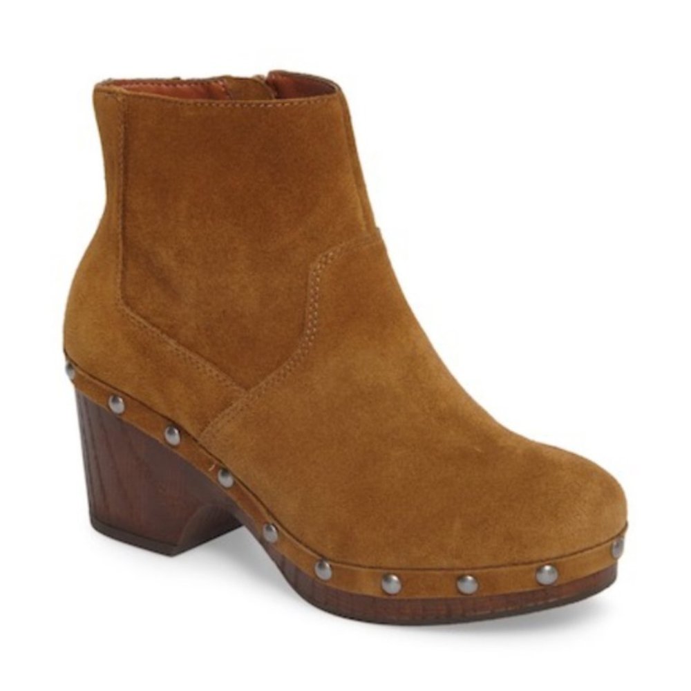 Lucky Brand leather BOHO Boots wood heel